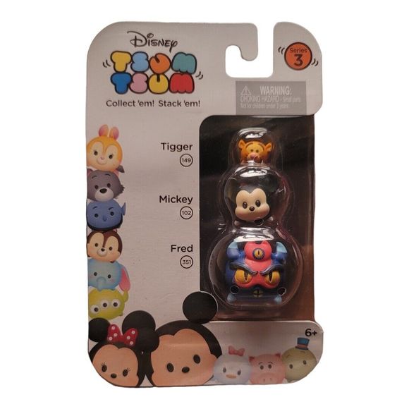 Disney kids figure Tsum Tsum 3 pack Series 3 Fred Mickey Tigger #64 - Picture 1 of 2